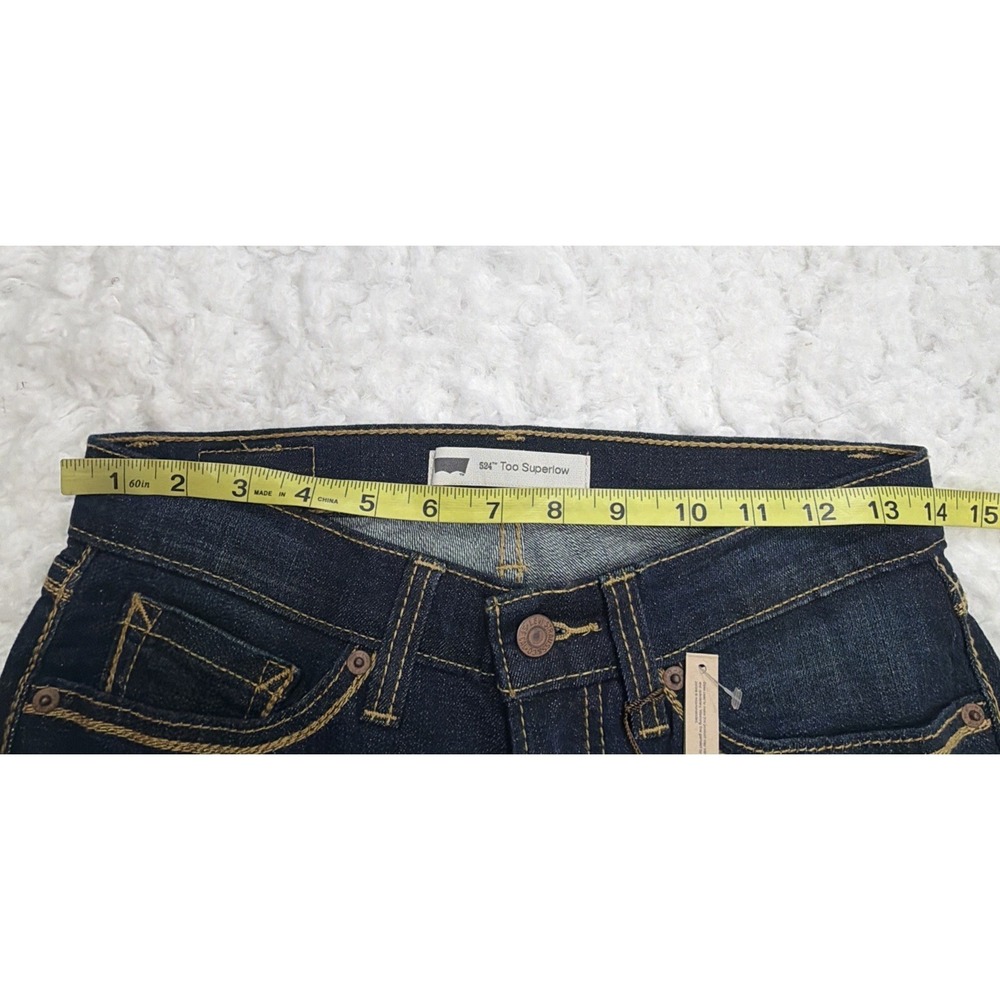 Levi's 524 Super Low Skinny Dark Wash Women's 3 M Blue Denim Stretch Slim New!! - Picture 11 of 11